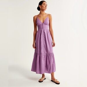 Abercrombie & Fitch | Dresses | Abercrombie And Fitch Linen Blend Button  Through Maxi Dress | Poshmark